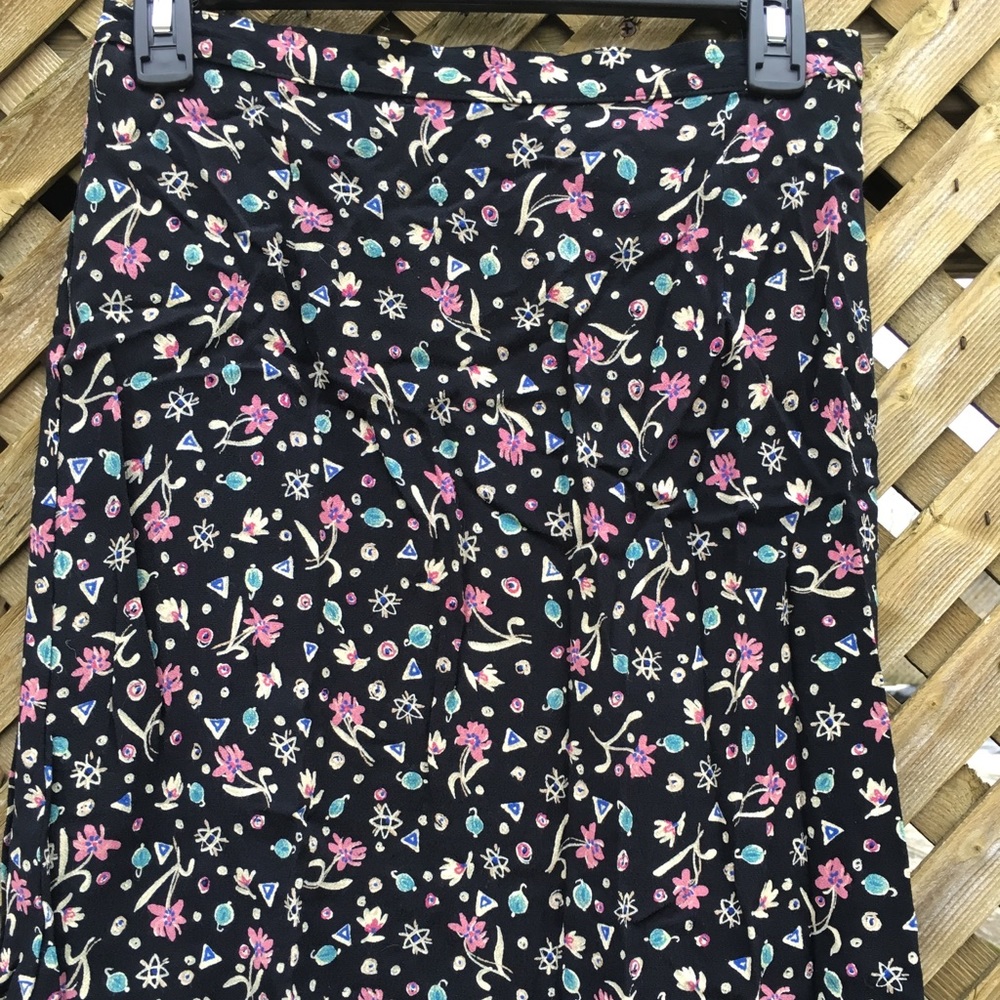 Black with multi color skirt, size M